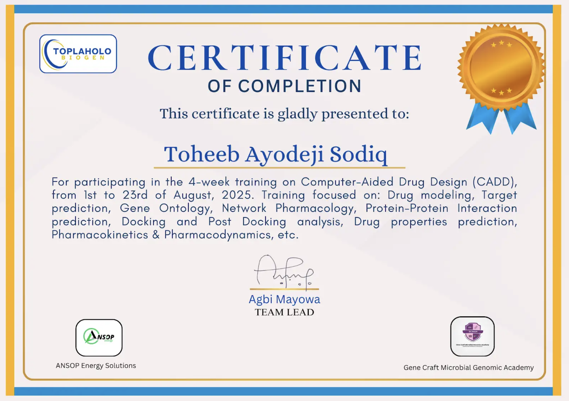 Drug Design and Biomedicine
